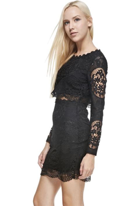 Black Widow Spider Two Piece Lace Top And Skirt Set Social