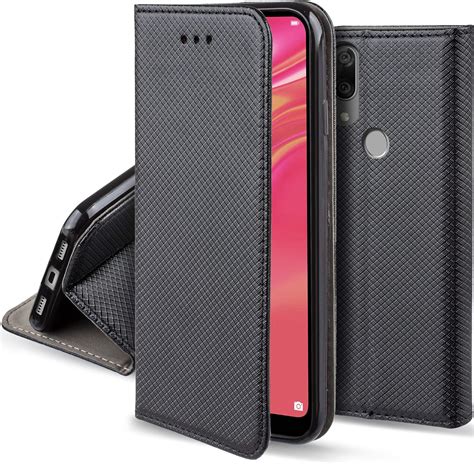 Moozy Case Flip Cover For Huawei Y7 2019 Huawei Y7 Prime 2019 Black