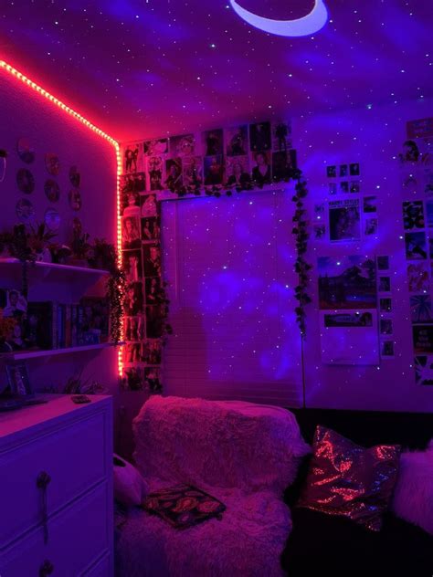 Cozy Vibe Estic Navy Red Neon Room Inspo ️👀 Room Inspiration Bedroom