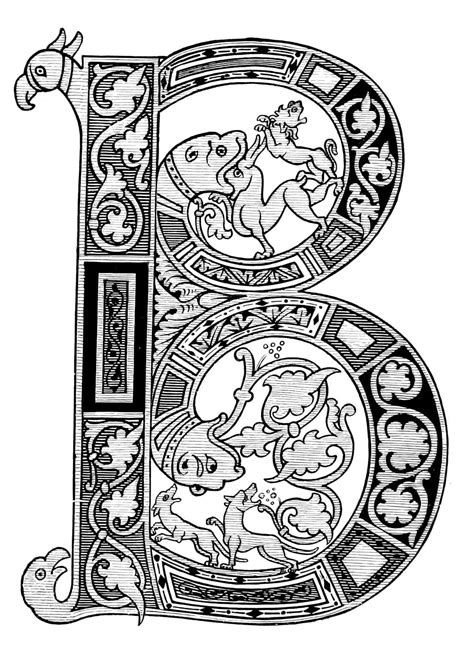 Celtic Carolingian Illuminated Manuscript Illuminated Letters
