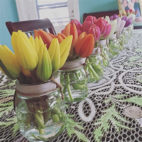 Affordable Diy Personalized Mason Jar Tulip Bouquets Personalized