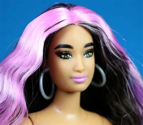 Barbie Extra Articulated Doll Pink Highlighted Hair Nude Curvy Made To Move Picclick