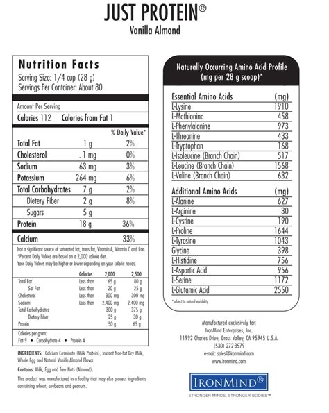 Muscle Milk Protein Powder Nutrition Label Label Ideas