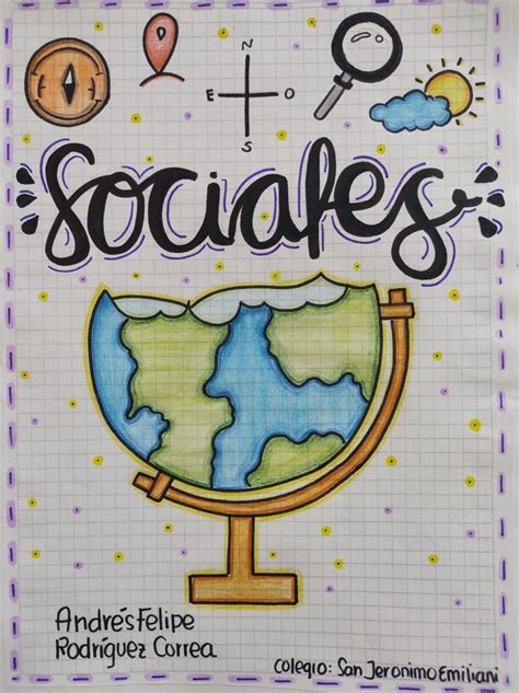 Carátulas Portadas De Cuadernos De Estudios Sociales Para Niños Con