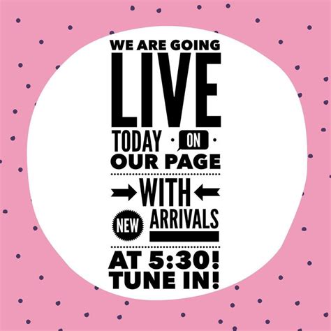 We Are Going Live On Our Facebook Page With All Our Latest Arrivals