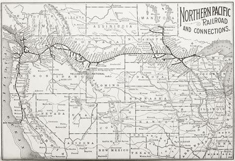 Northern Pacific Rr Route Map And Illustrations Circa 1896