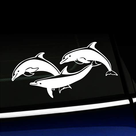 Dolphins Vinyl Car Decal Choose Color White