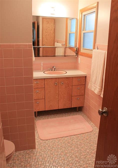 If you want to have a pink bathroom you have to be one with the pinkness of it! 12 reasons I love my new retro pink bathroom - Kate's pink ...