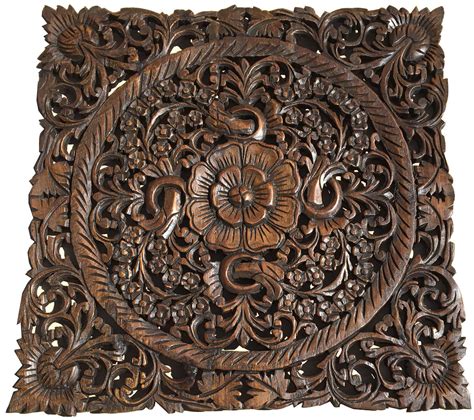 Carved Wood Wall Decororiental Floral Wood Wall Art