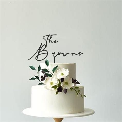 Custom Script Mr And Mrs Cake Toppers For Wedding Rustic Etsy