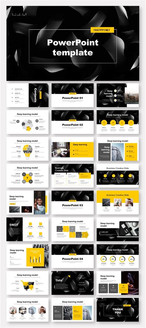 Black Yellow Business Report Presentation Template Original And High