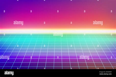 Synthwave Or Retro Wave Background Futuristic Music Vector Neon