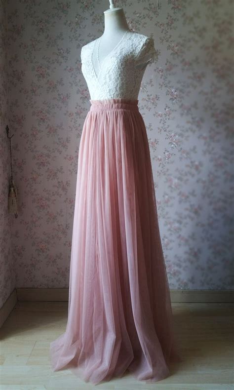 Deep Blush Bridesmaid Tulle Skirt Floor Length Blush Wedding Skirt