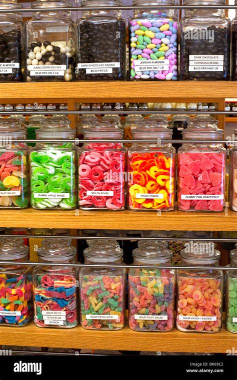 Candy Jars On The Shelves In A Candy Store Stock Photo Royalty Free