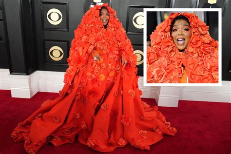 Lizzo S Grammys Look Divides Internet Why Is She Dressed As A Blood Clot
