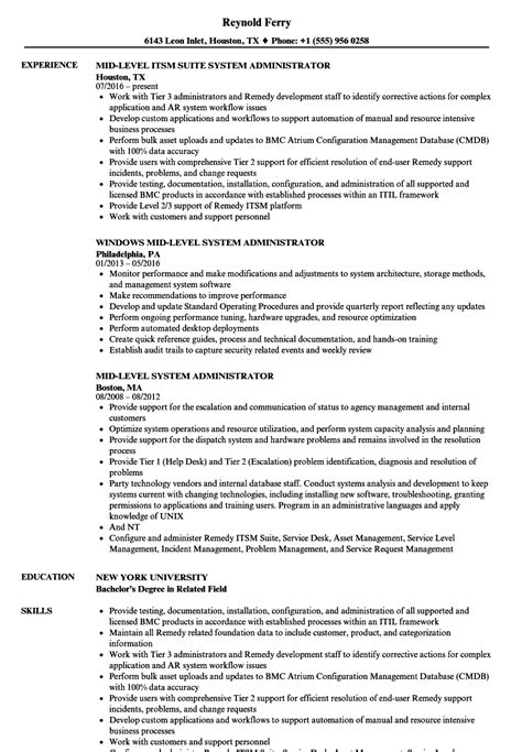 Administering linux servers and systems. System Administrator, Mid Resume Samples | Velvet Jobs