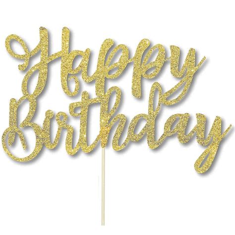 Buy Pack Happy Birthday Cake Topper St First Happy Birthday Cupcake Topper Glitter Gold
