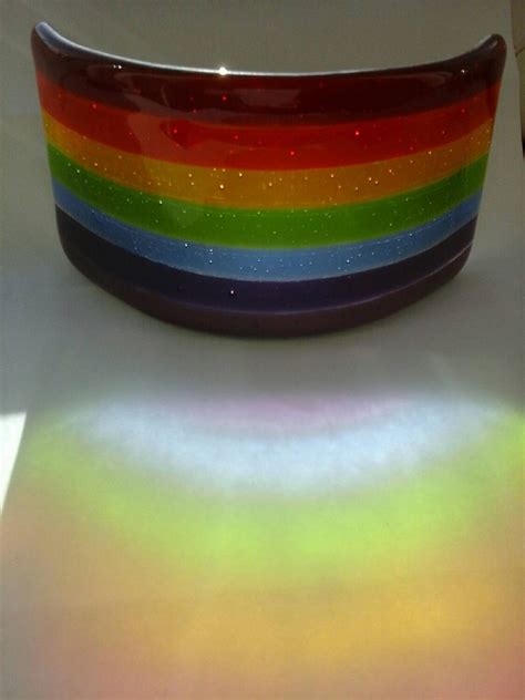 Fused Glass Rainbow Arch Candle Shield Etsy Uk