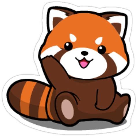 Red Cute Panda Sticker By Deepsweller Red Panda Cartoon Red Panda