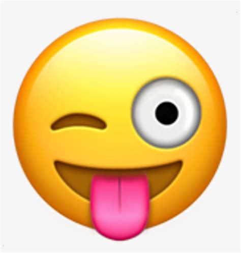 Crazy Sticker Iphone Tongue Out Emoji Free Transparent Png Download