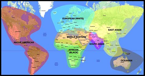 The Ultimate Race Map This Map Details The Geographical Origins Of