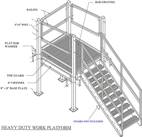 Prefabricated Stair Landings Heavy Duty Work Platform Prefabricated