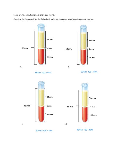Some Practice With Hematocrit And Blood Typing Calculate The