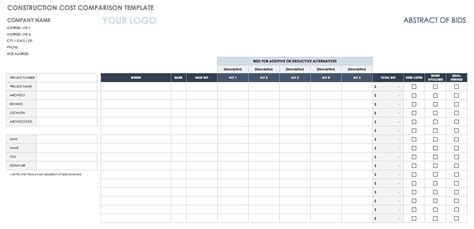 Excel Templates Comparison Spreadsheet Template Excel