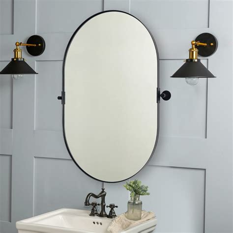 Andy Star Oval Mirror 20x33 Pivot Mirror Black Oval Mirrors For