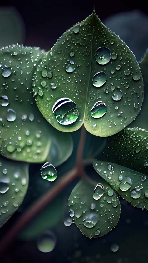 Water Drops On Leaves Iphone Wallpaper Hd Iphone Wallpapers Iphone