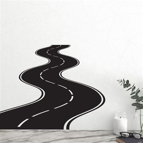Curved Road Wall Sticker Traffic Speedway Vinyl Decal Highway Etsy