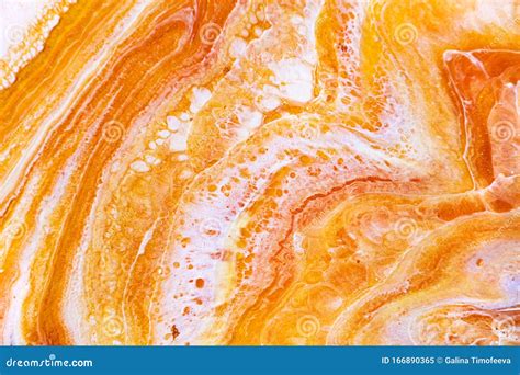 Burnt Orange Liquid And White Foam Mixing Raster Background Colorful