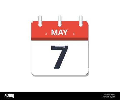 May 7th Calendar Icon Vector Concept Of Schedule Business And Tasks