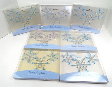 Hallmark Ornaments 21 Pc Lot Beaded Snowflakes Frosted Faeries 2001 New