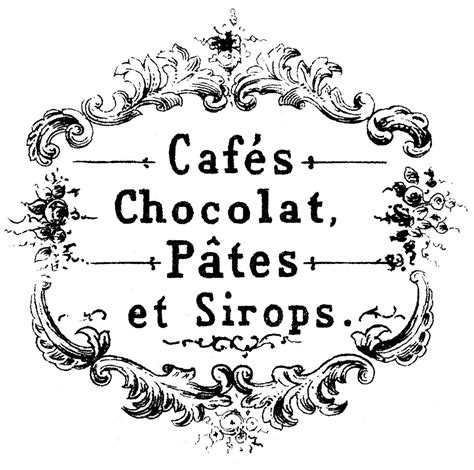 Transfer Printables French Cafe And Chocolat The Graphics Fairy