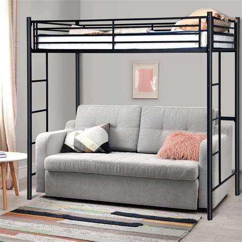 Buy Costway Metal Bunk Bed 2 Ladders Loft Bed Frame With Safety