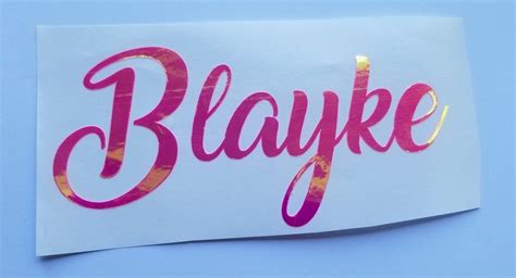 Pink Holographic Name Decal Holographic Decal Name Sticker Etsy