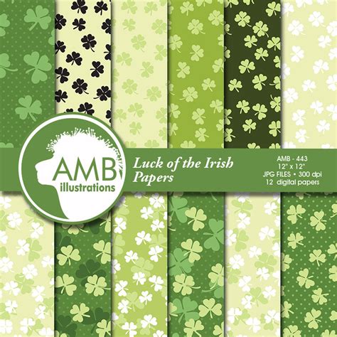 Irish Digital Papers Luck Of The Irish Papers Saint Patricks Day