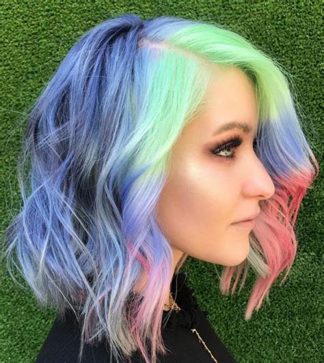 42 Chic Blue Highlights Hair Color And Hairstyle Ideas For Short And Long