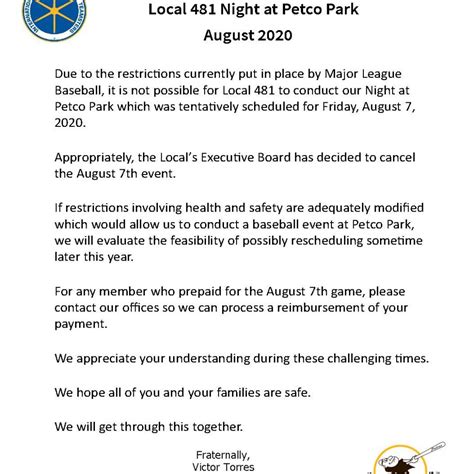Plus, after just 3 months as a teamster privilege cardholder, you may be eligible for hardship grants in times of need. Local 481 Night at Petco Park 2020 - Cancel - Teamsters 481