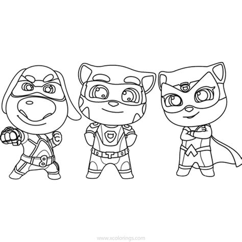 Talking Tom Heroes Coloring Pages Characters XColorings