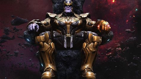 Download Thanos Sitting On His Throne Wallpaper