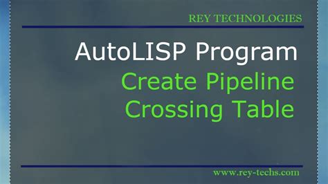 Autolisp Program Create Pipeline Crossing Table Youtube