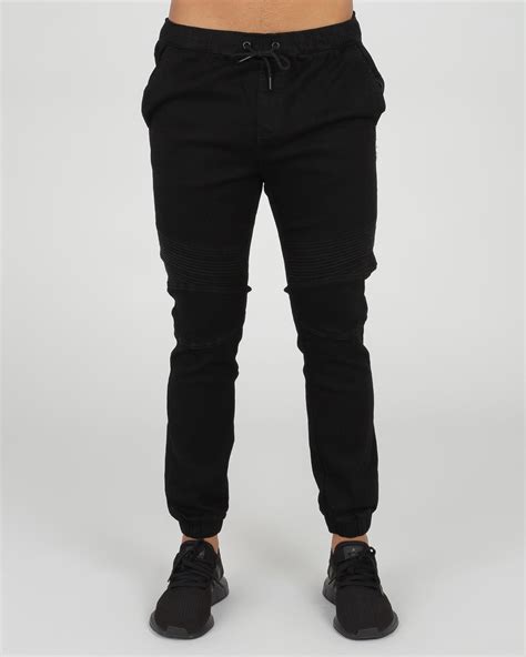 Lucid Commando Denim Jogger Pants In Black Fast Shipping And Easy