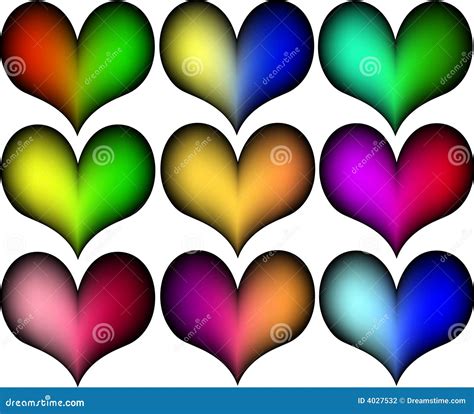 Hearts In Different Colors Stock Vector Illustration Of Backgrounds