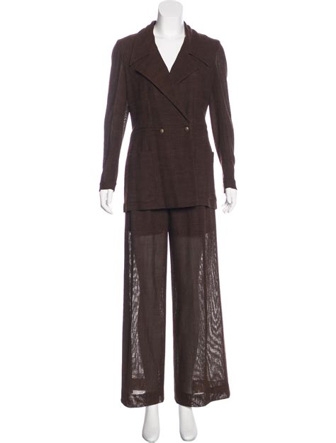 Chanel Wool Tweed Pantsuit Clothing Cha192849 The Realreal