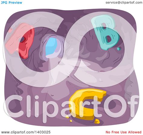 Clipart Of A Cave With Alphabet Letters Inside Royalty Free Vector