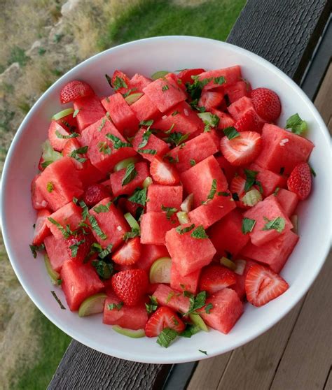 Watermelon Strawberry And Tomatillo Salad Clean Food Crush
