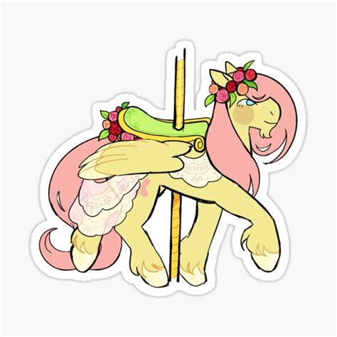 Mlp G4 Fluttershy Carousel Sticker For Sale By Toucanburger Redbubble