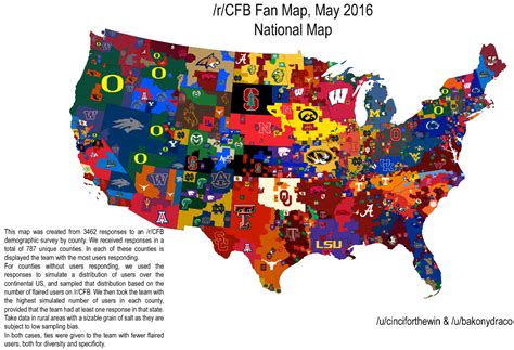 3 Different Maps That Show The Most Popular College Football Teams